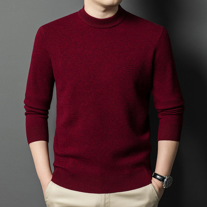 Herren feiner Rundhals-Pullover aus hochwertiger Wolle Echoarchiv
