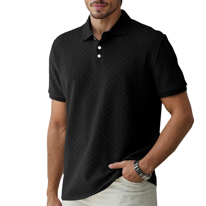 Herren Polohemd mit strukturiertem Design und hochwertigem Kragen Echoarchiv