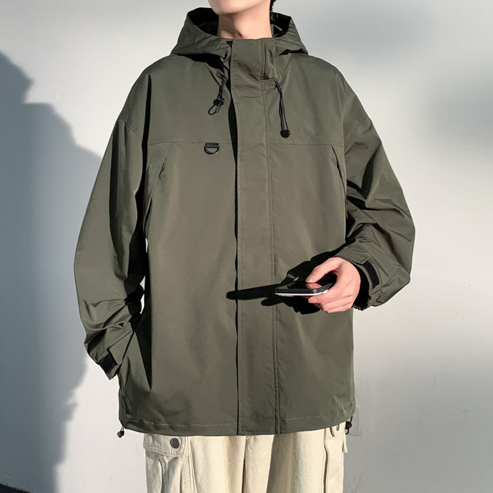 Herren zweilagige Softshell-Overlayerjacke mit Kapuze, wind- und wasserabweisender Membran und verstellbarem Saum Echo Archiv