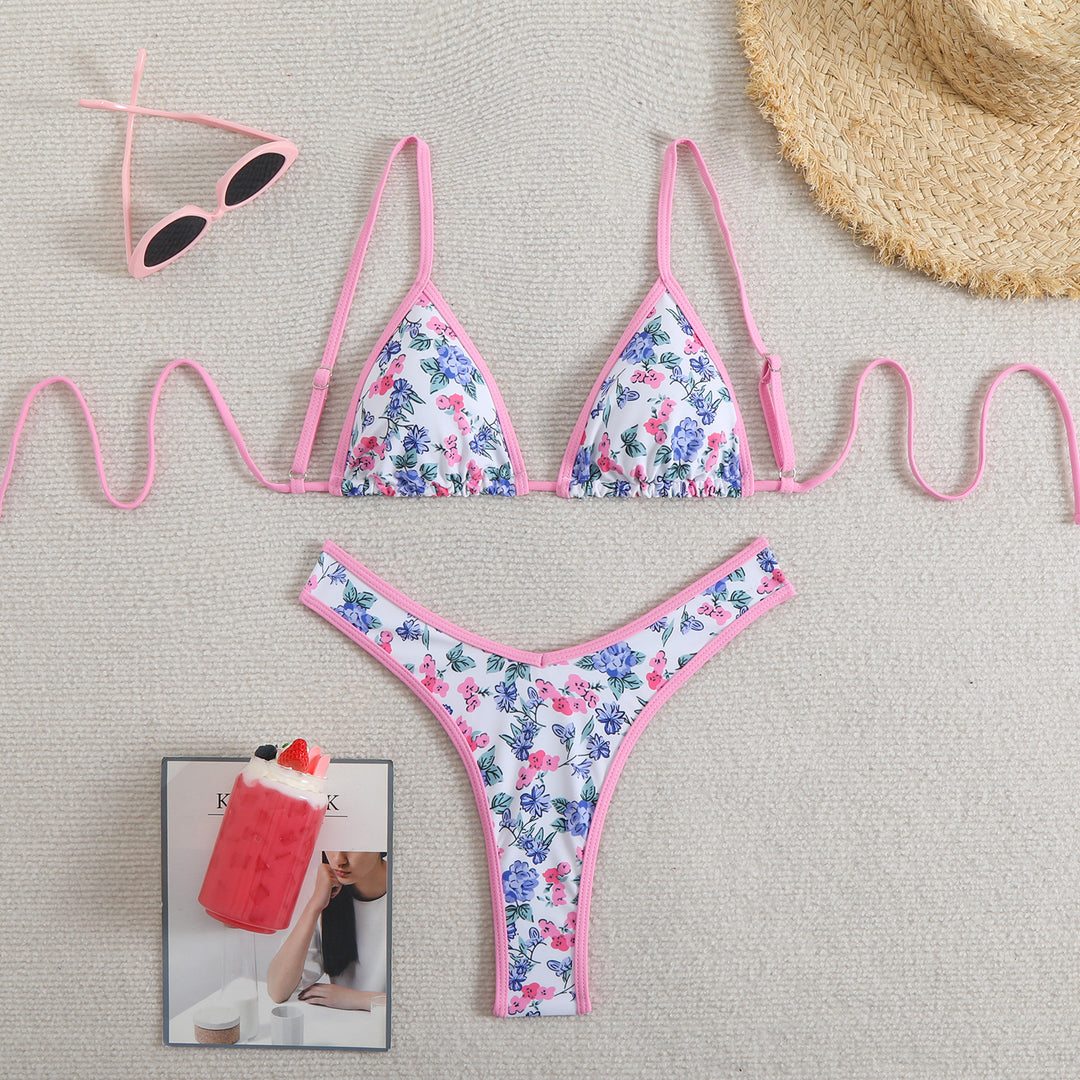 Damen Triangel-Bikini mit floralem Design und verstellbaren Trägern Echo Archiv