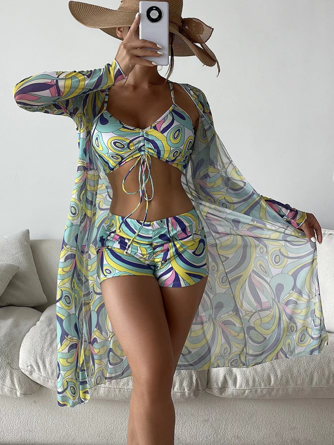 Damen Tankini-Set mit modischem Overshirt Echo Archiv