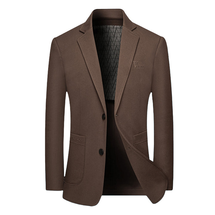 Herren Modernes Einreihiges City-Blazer mit aufgesetzten Taschen und leichter Halbfütterung – Tianoro