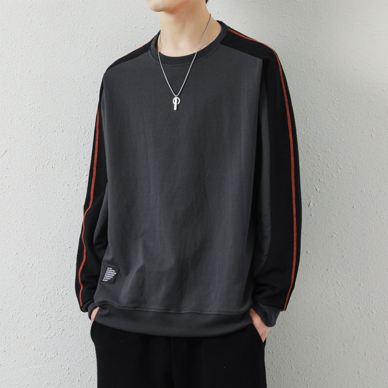 Herren Oversize-Sweatshirt mit kontrastierenden Ärmeln, Flachnaht-Details und Rippbündchen Echo Archiv