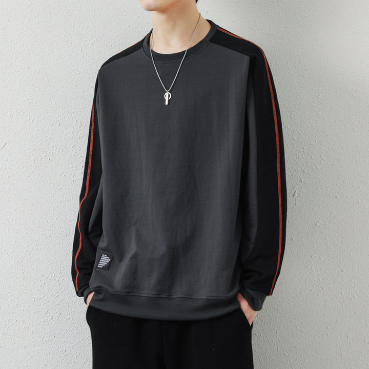 Herren Oversize-Sweatshirt mit kontrastierenden Ärmeln, Flachnaht-Details und Rippbündchen Echo Archiv