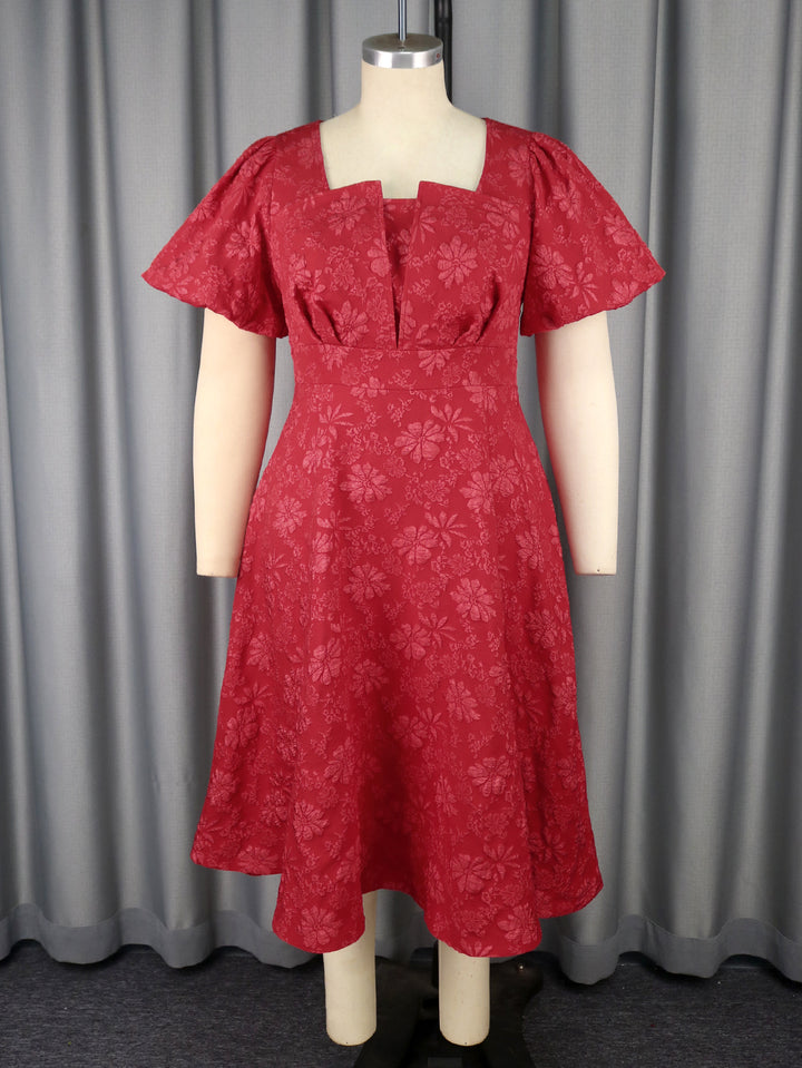 Damen Midikleid mit schwingendem Rock und floralen Mustern Echo Archiv