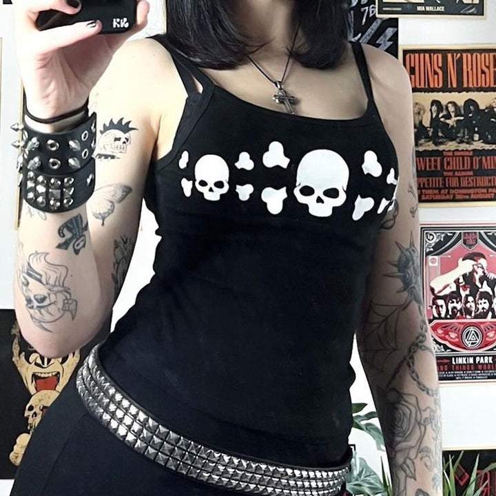 Damen Tanktop mit auffälligem Totenkopf-Design Echo Archiv