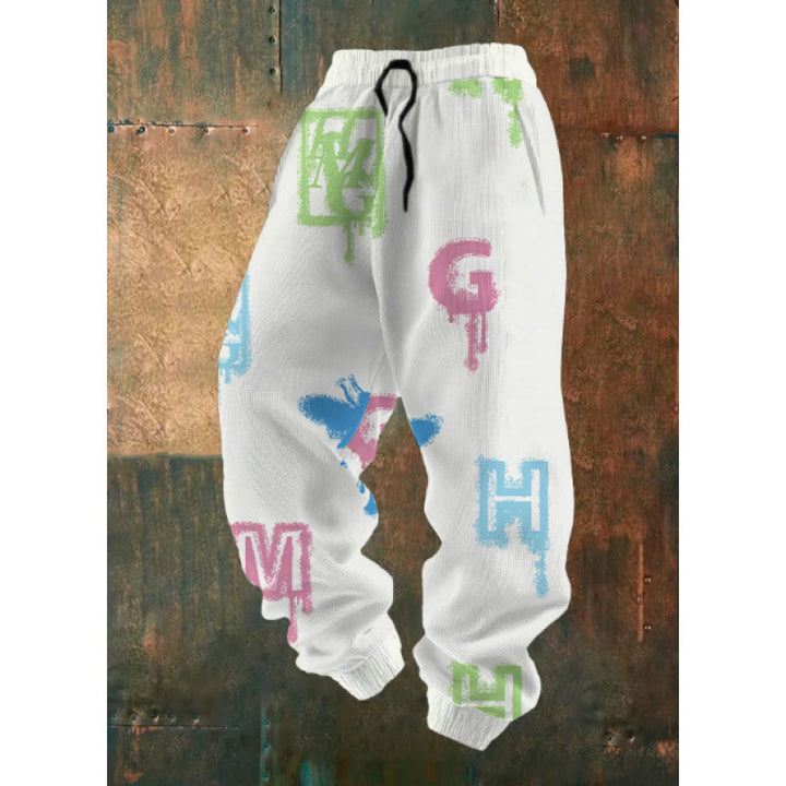 Damen Bequeme Freizeithose mit kreativem Druck Echoarchiv