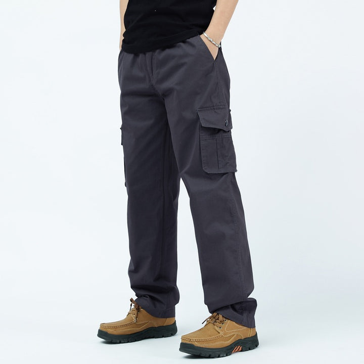 Herren Utility-Cargohose mit weitem Schnitt, mehrfachen Klappentaschen & geradem Bein Echo Archiv