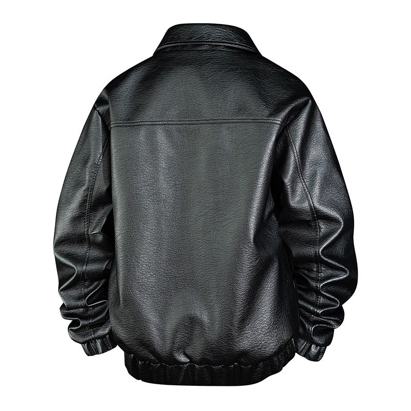 Herren Modische Kunstleder-Bomberjacke Echo Archiv
