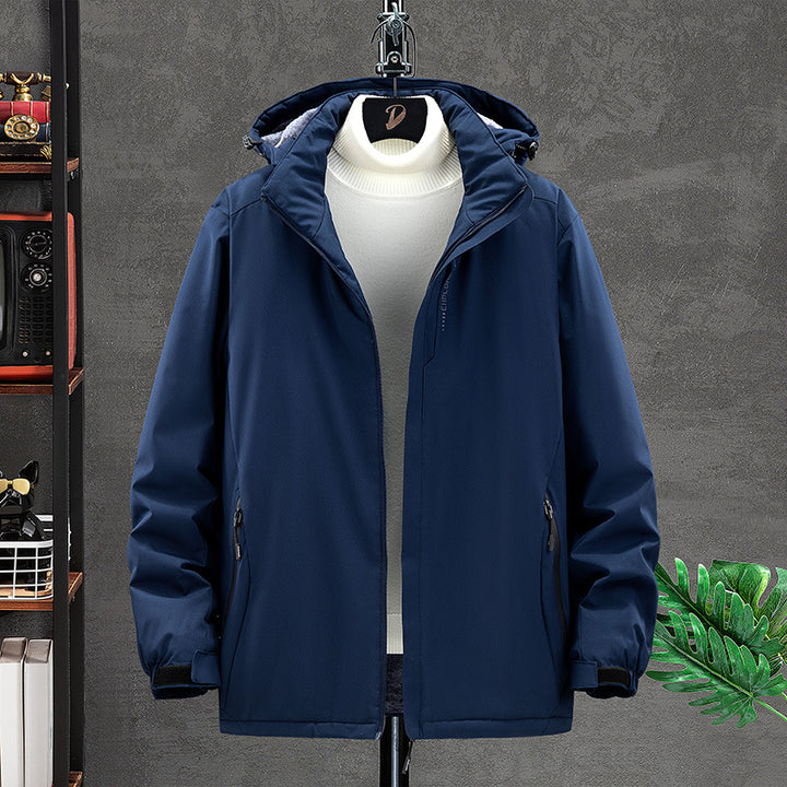 Herren Leichte Wetterjacke mit verstecktem Kapuzenkragen Echo Archiv