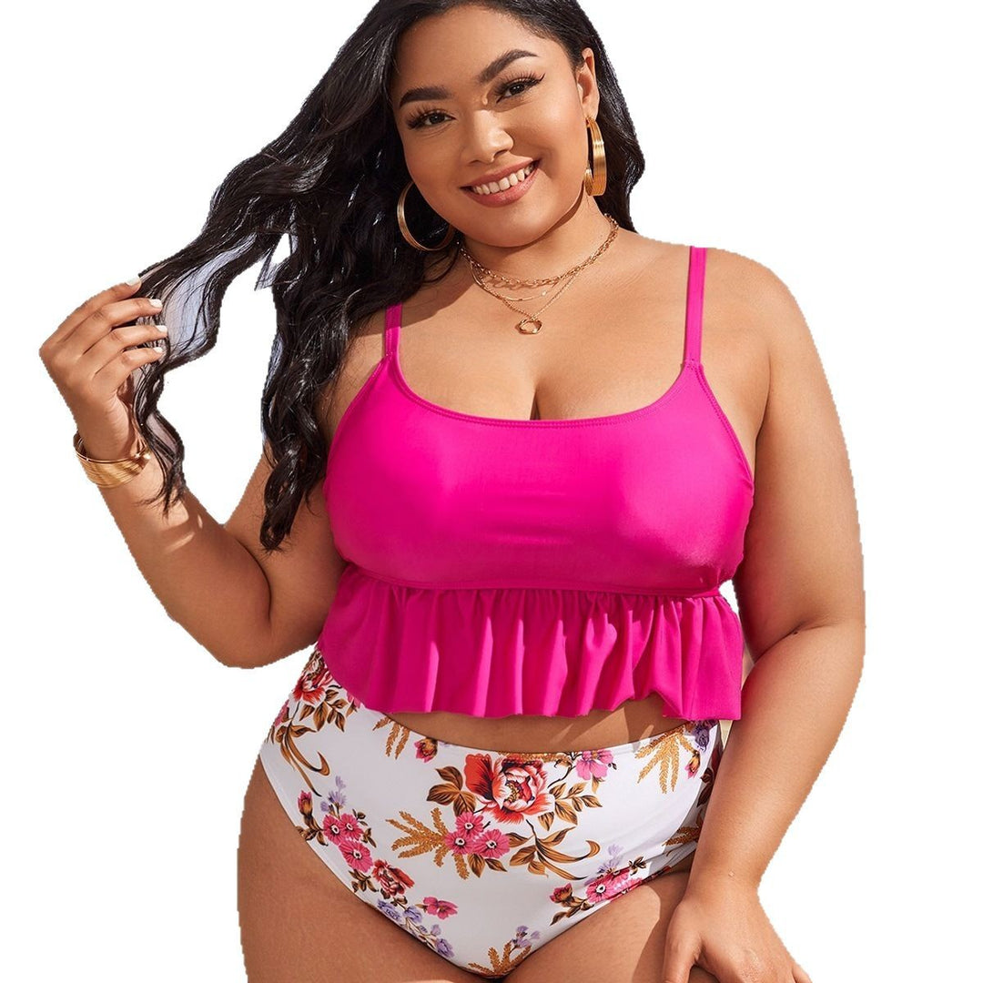 Damen Bikiniset mit voluminösem Rüschendesign und floralem Muster Echo Archiv