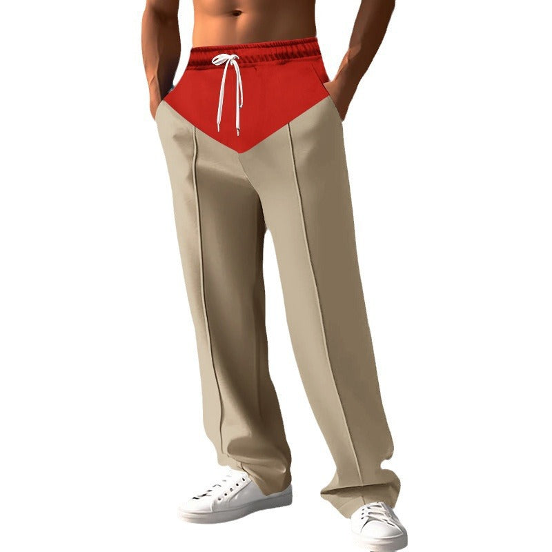 Herren nan Relaxed-Fit Sweathose mit V-Bund, Kordelzug, Eingrifftaschen und sichtbarer Bügelfalte Echo Archiv