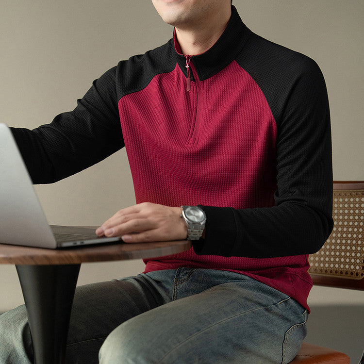 Herren funktionales Langarmshirt mit hohem Kragen und innovativer Reißverschlussöffnung Echoarchiv