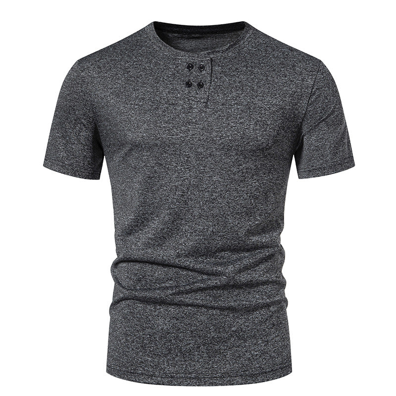 Herren modisches T-Shirt mit strukturiertem Obermaterial und asymmetrischem Kragen Echoarchiv