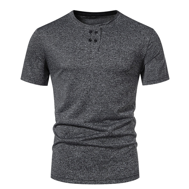 Herren modisches T-Shirt mit strukturiertem Obermaterial und asymmetrischem Kragen Echoarchiv