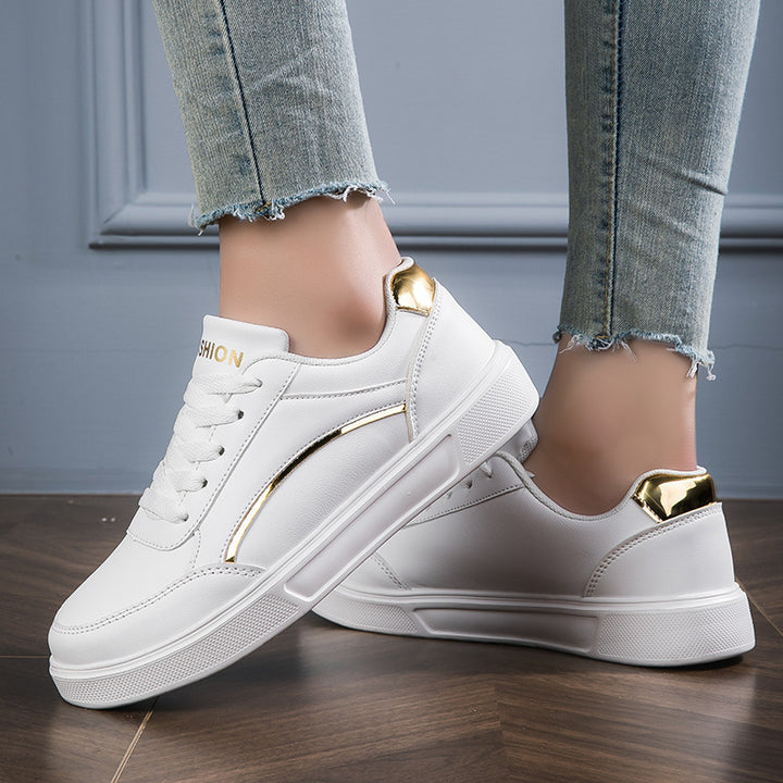 Damen nan niedrig geschnittener Kunstleder Sneaker mit holografischem Fersenbesatz Echo Archiv