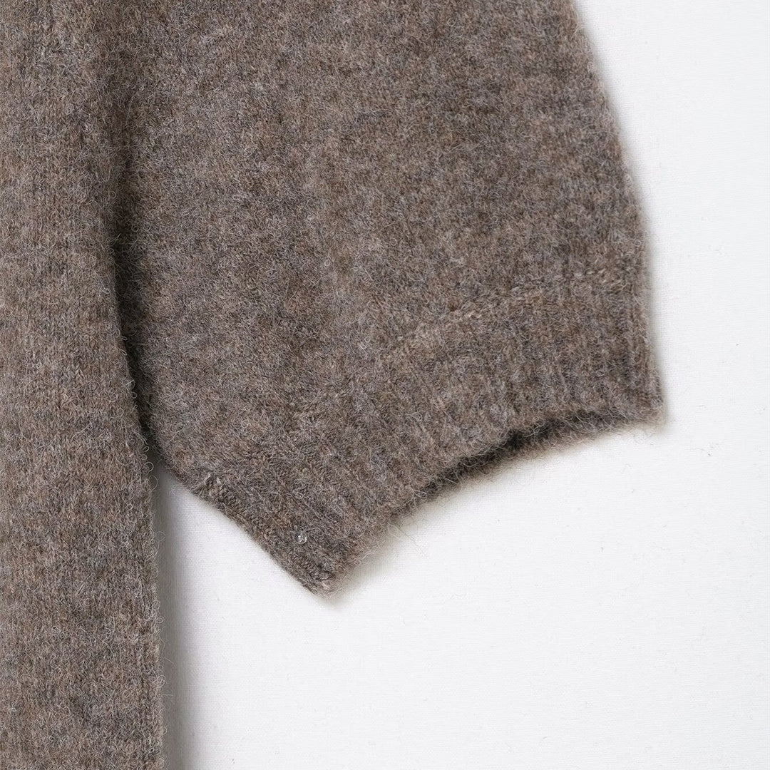 Damen Strickkleid mit kurzem Arm und hochgeschlossenem Kragen Echo Archiv