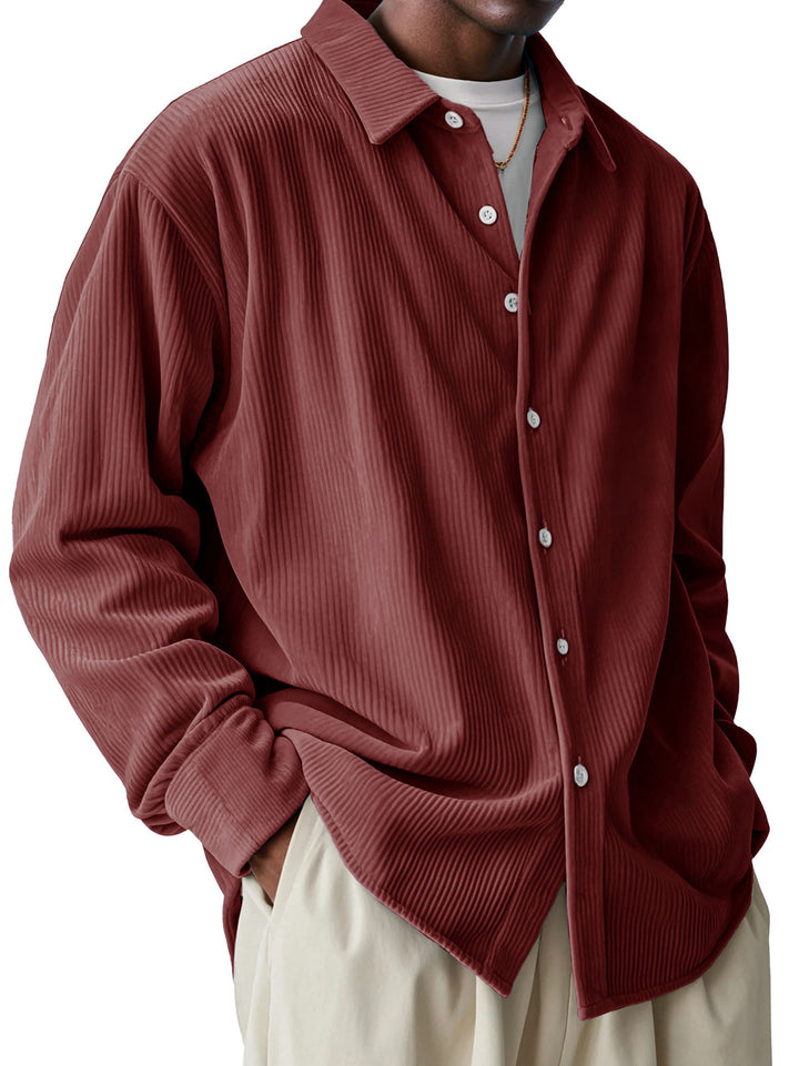 Herren nan oversized Kordhemd mit feiner Rippenstruktur und Relaxed-Fit Echo Archiv