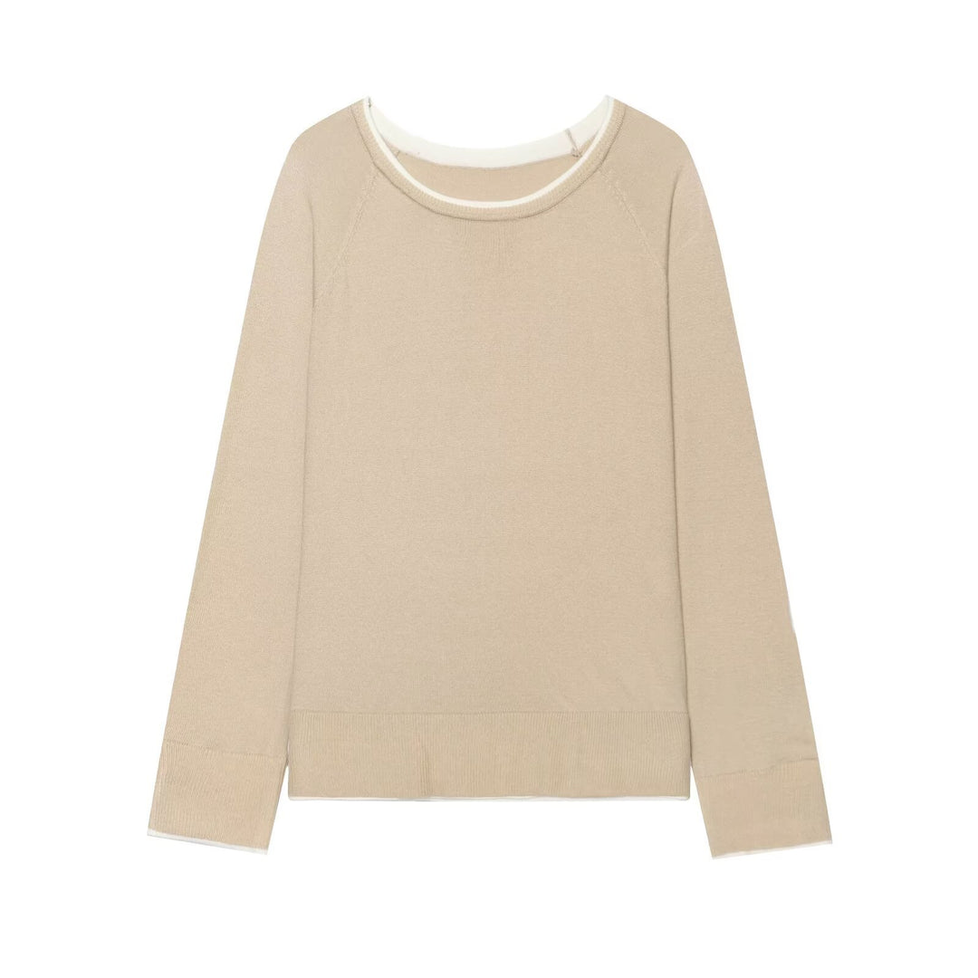 Damen Feiner Raglan-Pullover mit Rundhals und Lagenoptik Echo Archiv