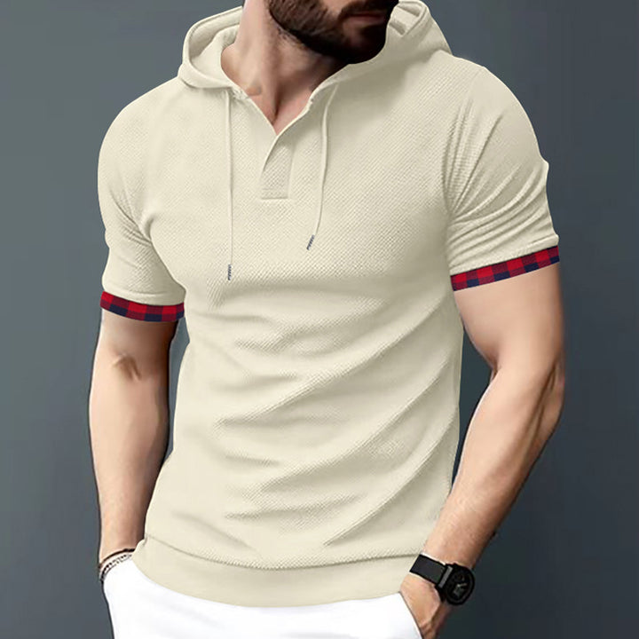 Herren Kapuzenshirt mit strukturiertem Design und Karo-Details Echoarchiv