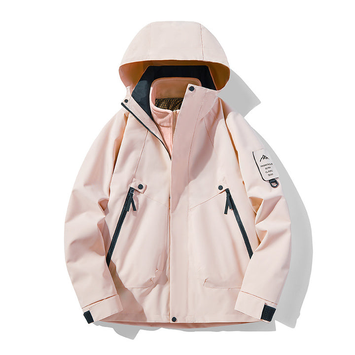Unisex Wasserdichte, atmungsaktive Hardshell-Outdoorjacke mit Kapuze Echoarchiv