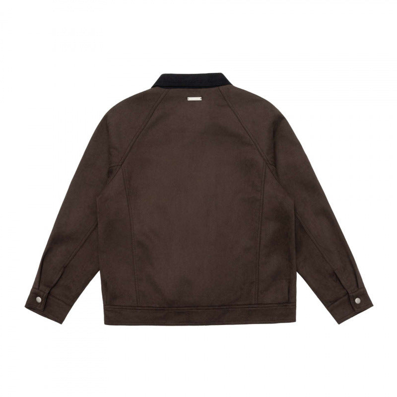Herren Kastenförmige Zip‑Blousonjacke mit Cordkragen und minimalistischen Eingrifftaschen Echo Archiv