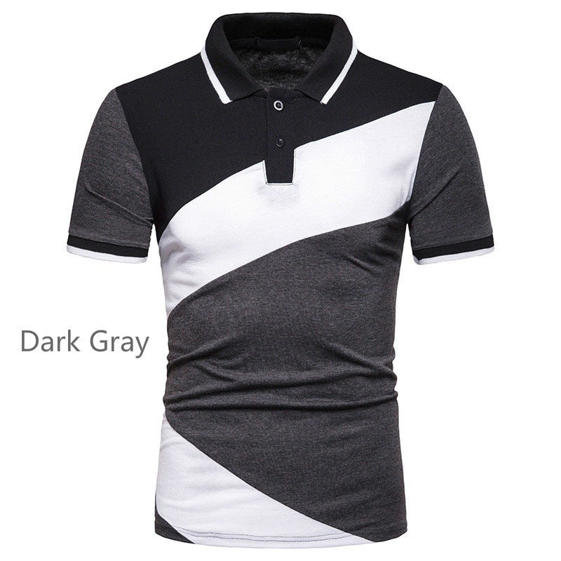 Herren Kurzarm Poloshirt mit modernem geometrischen Design Echoarchiv