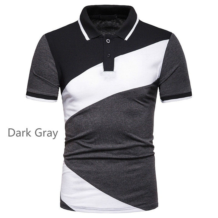 Herren Kurzarm Poloshirt mit modernem geometrischen Design Echoarchiv