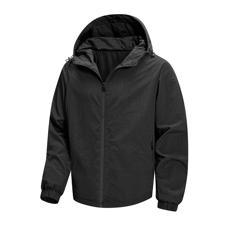 Herren Leichte Übergangsjacke mit Kapuze und atmungsaktiven Einsätzen Echo Archiv