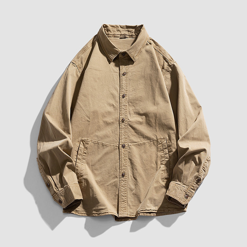 Herren Leichtes Canvas‑Workshirtjacke mit relaxed Fit und großen Eingrifftaschen Echo Archiv