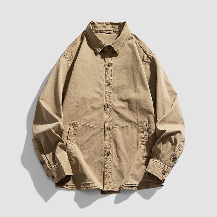 Herren Leichtes Canvas‑Workshirtjacke mit relaxed Fit und großen Eingrifftaschen Echo Archiv