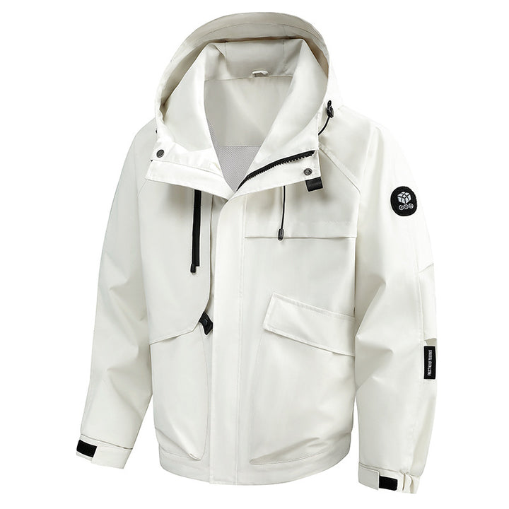 Herren Wasserabweisende Utility-Outdoorjacke mit Kapuze, Mehrfachtaschen & verstellbaren Manschetten Echoarchiv