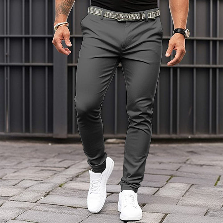 Herren Slim-Fit Freizeithose mit elastischem Bund und seitlichen Eingrifftaschen Echoarchiv