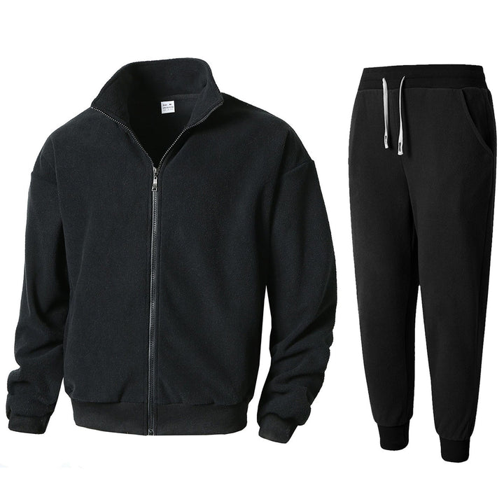Herren Fleece Relaxanzug mit hohem Kragen Echoarchiv