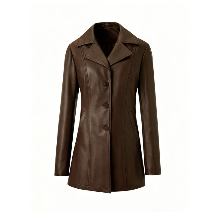 Damen Elegante Slim-Fit Kunstlederjacke Echo Archiv