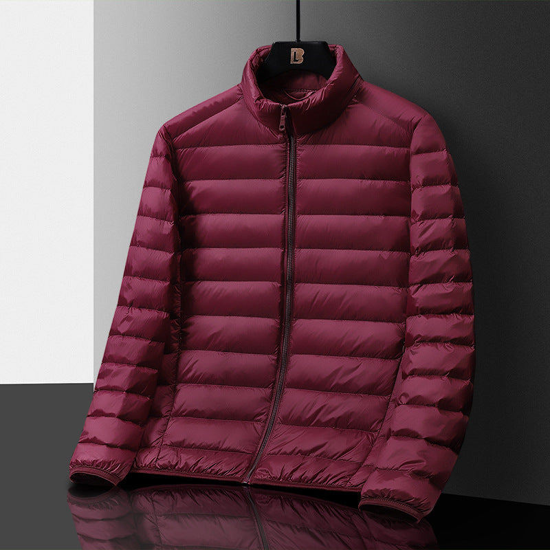 Herren Ultraleichte gesteppte Daunenimitat‑Steppjacke mit Stehkragen und Packfunktion Echo Archiv