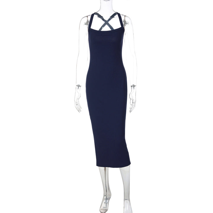 Damen figurbetontes Maxikleid mit raffinierter Schulterpartie Echo Archiv