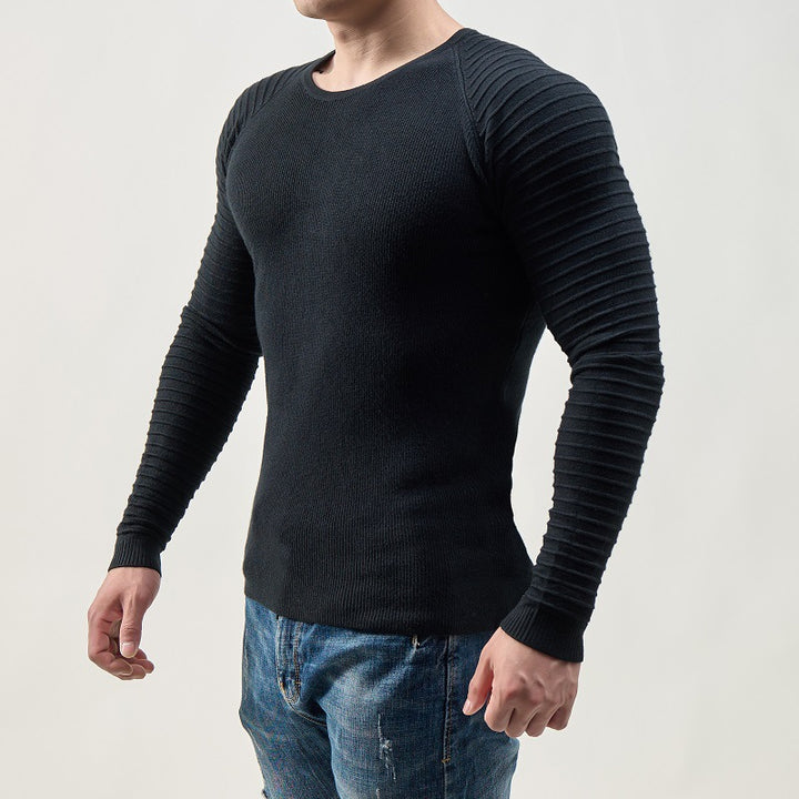 Herren Strickpullover mit strukturiertem Raglanärmel und modernem Schnitt Echoarchiv
