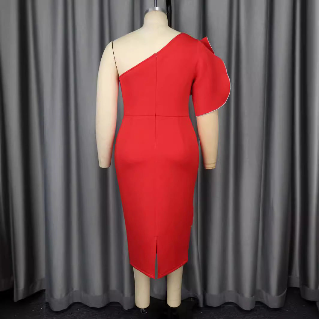 Damen figurbetontes Wickelkleid mit asymmetrischem Design und trendigem Rüschenelement Echo Archiv