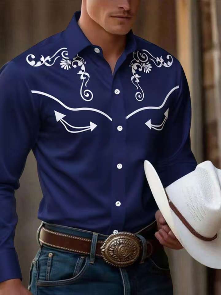 Herren Western Hemd mit kunstvoller Stickerei Echoarchiv
