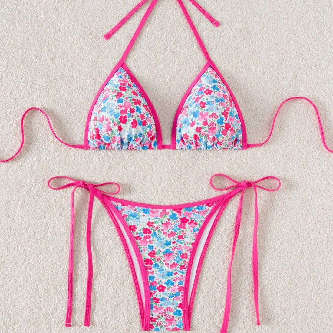 Damen verspielter Triangel-Bikini mit seitlichen Bindebändern – Maréssa