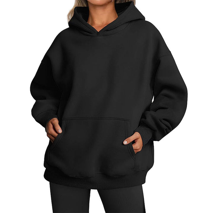 Damen nan Oversize-Kapuzenpullover mit Raglanärmeln, Kängurutasche und weichem Fleece-Innenfutter Echo Archiv