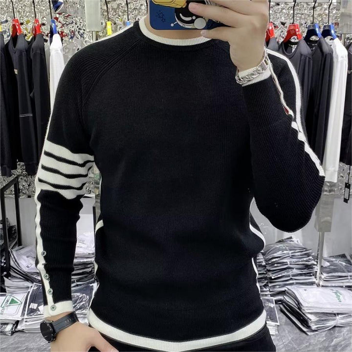 Herren modischer Strickpullover mit strukturiertem Design und sportlichen Akzenten Echoarchiv