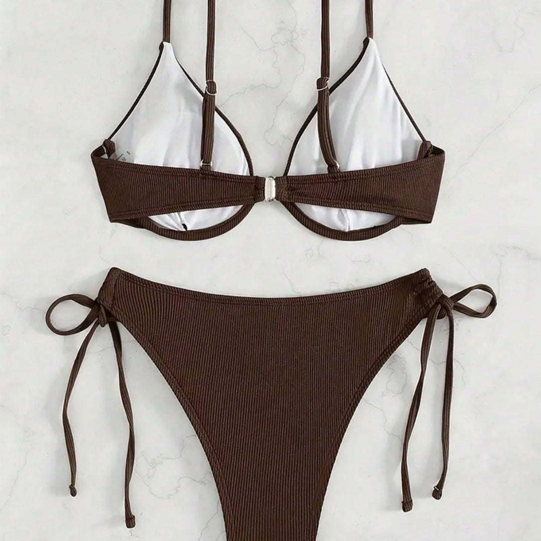 Damen Triangel-Bikini mit verstellbaren Trägern und Seitenschnürungen Echo Archiv