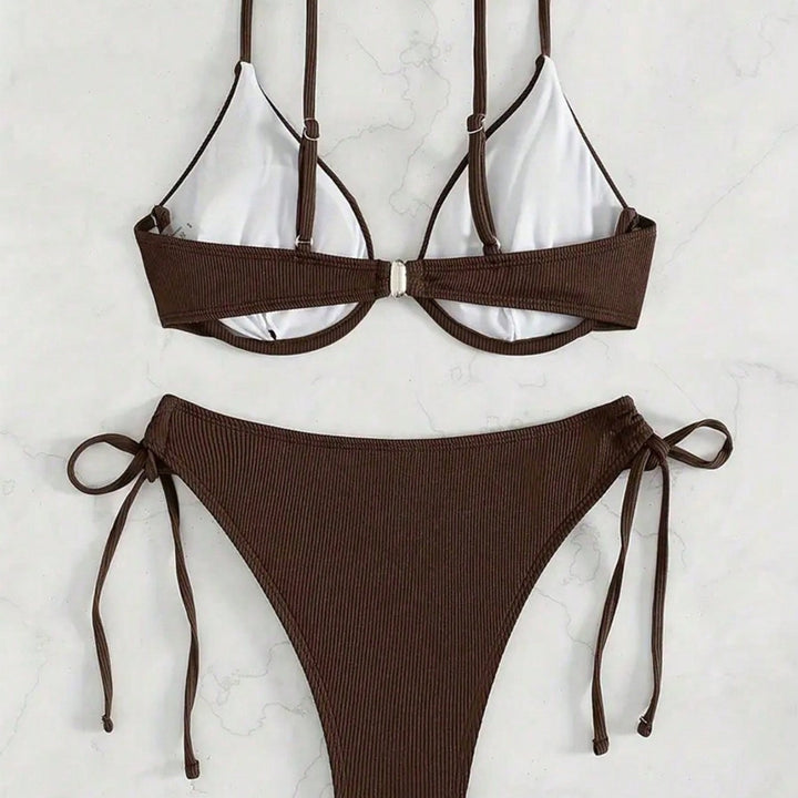 Damen Triangel-Bikini mit verstellbaren Trägern und Seitenschnürungen Echo Archiv