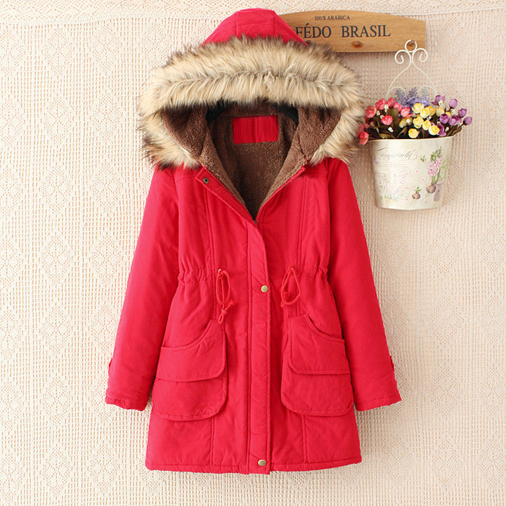 Damen Winterparka mit abnehmbarer Kunstfellkapuze, Teddy-Innenfutter und taillierendem Tunnelzug – Montévia