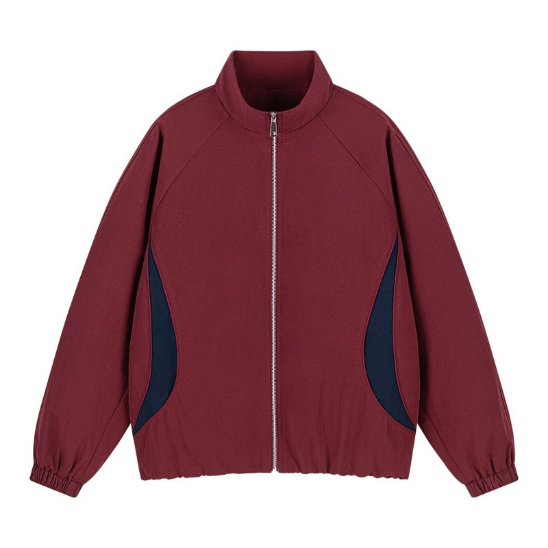 Herren Leichte Oversize Freizeitjacke mit Stehkragen, elastischem Saum und kontrastseiteneinsätzen Echoarchiv