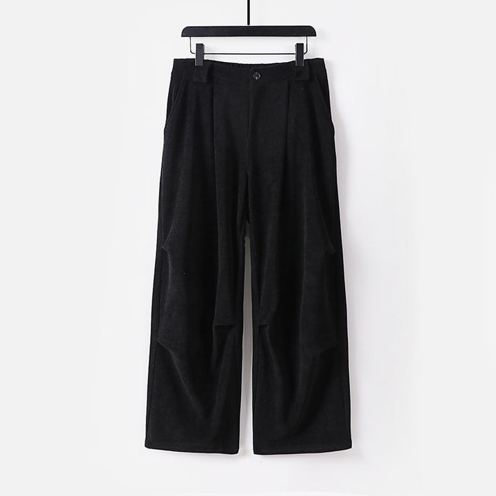 Damen Weite Cordhose mit hoher Taille, Bundfalten und Eingrifftaschen Echoarchiv