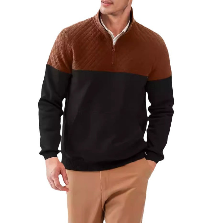 Herren gemütlicher Fleece-Pullover mit Stehkragen Echoarchiv