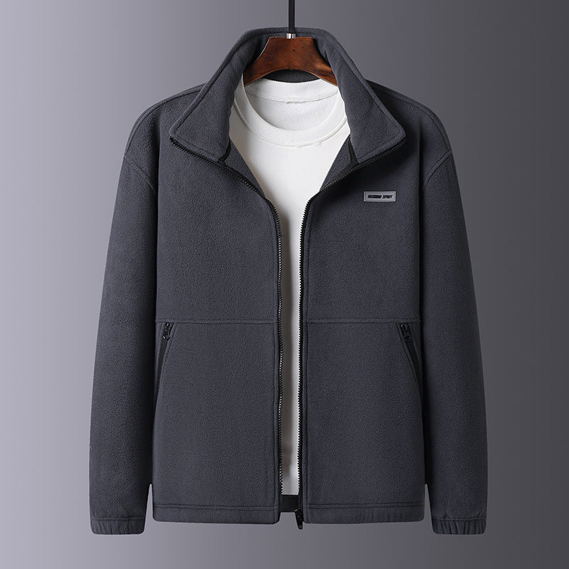 Herren Fleecejacke mit hohem Kragen und praktischen Taschen Echoarchiv